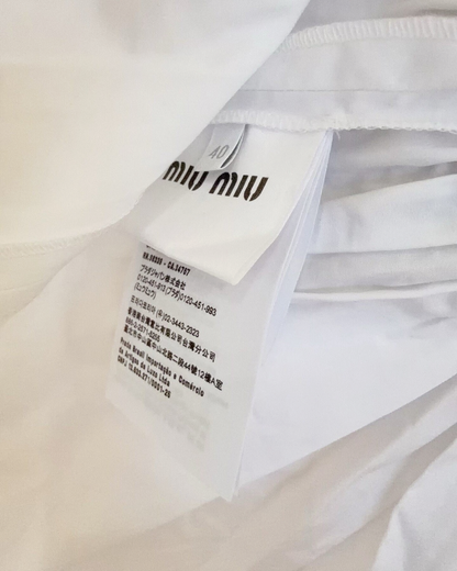 Miu Miu Panelled Mini Dress Grey, White FR 36