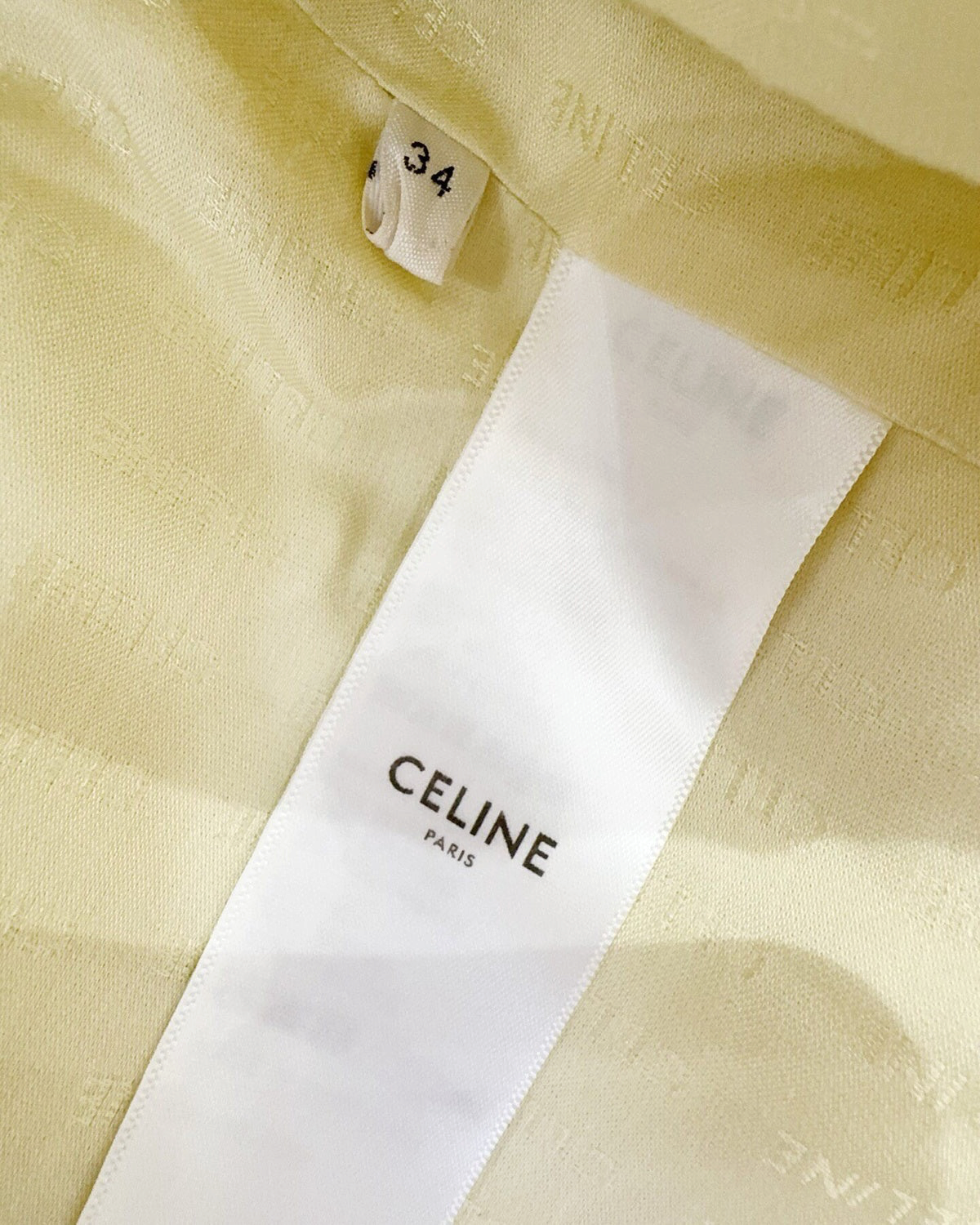 Celine Cropped Tweed Jacket Yellow
