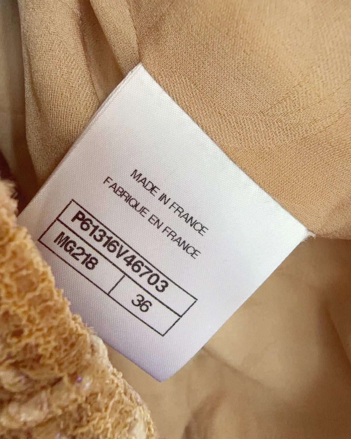 Chanel 19S Tweed Jacket Beige/Ecru, White FR 36