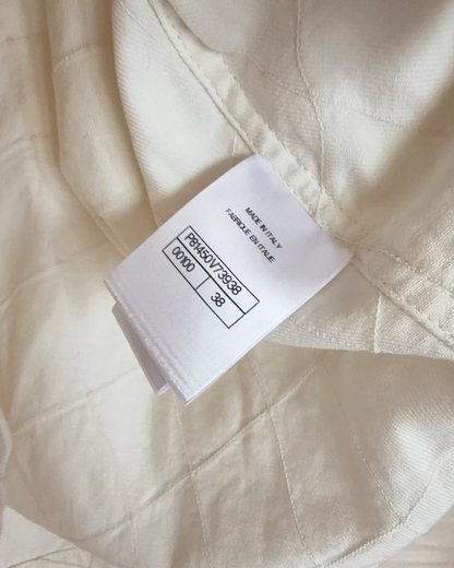 Chanel 26M Coco Beach Plaid Denim Shirt White, Beige/Ecru FR 38