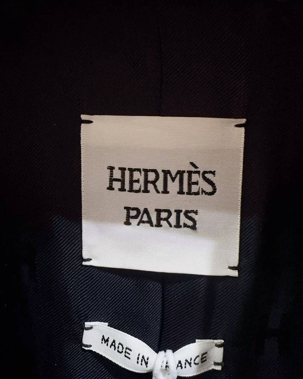 Hermès Wool Belted Coat Navy FR 36
