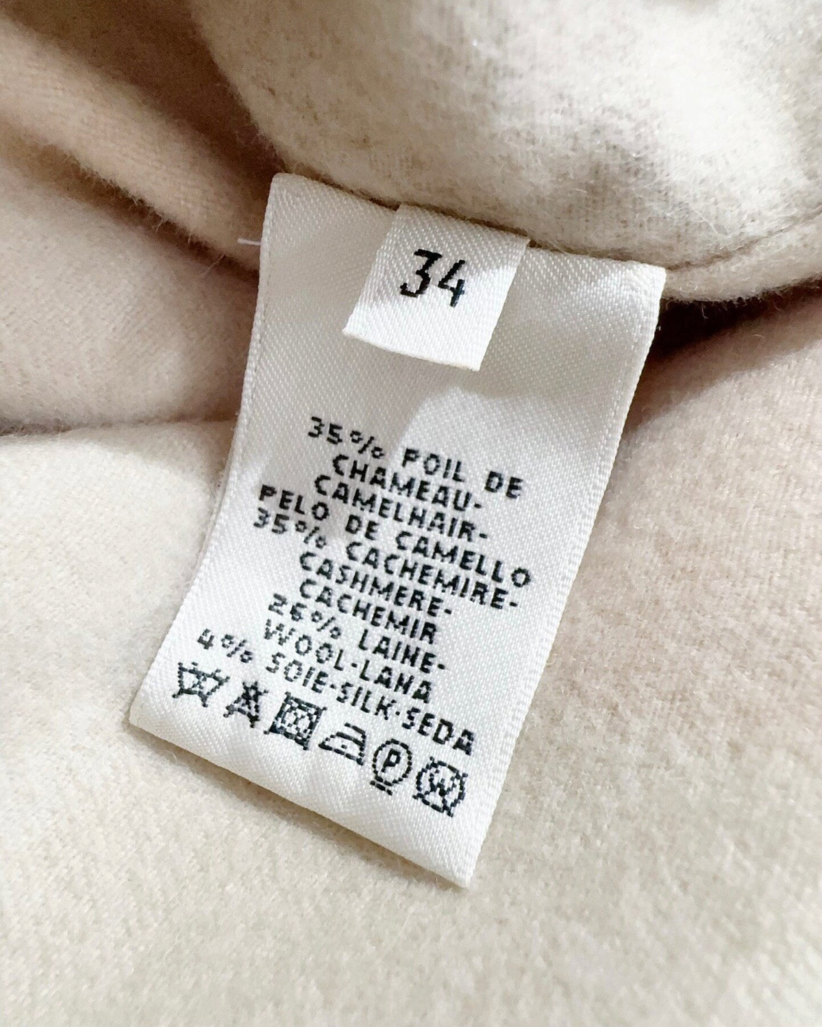 Hermès Wool Colorblock Coat Beige/Ecru, Pink, Grey, Multicolor FR 34