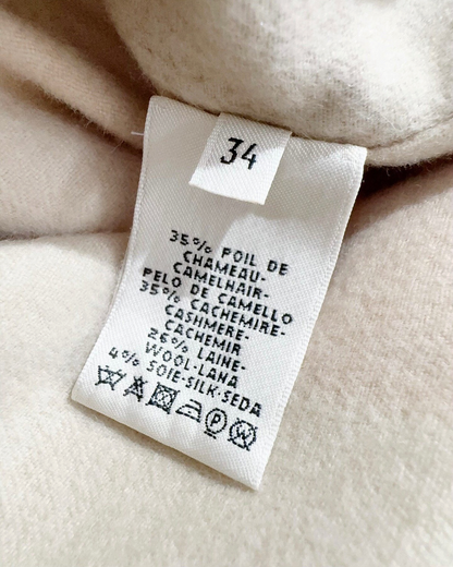 Hermès Wool Colorblock Coat Beige/Ecru, Pink, Grey, Multicolor FR 34