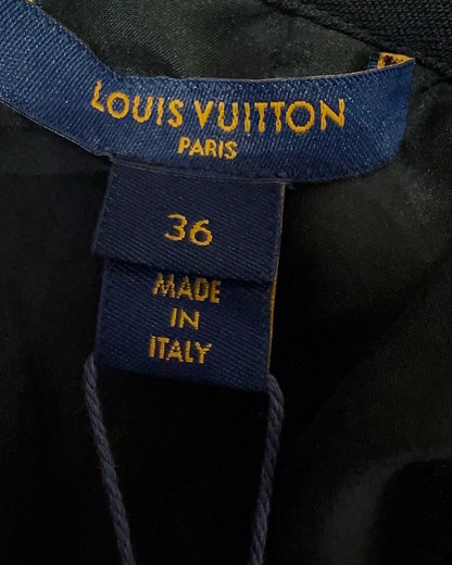Louis Vuitton Wool Sequin Mini Skirt Navy, Black FR 36