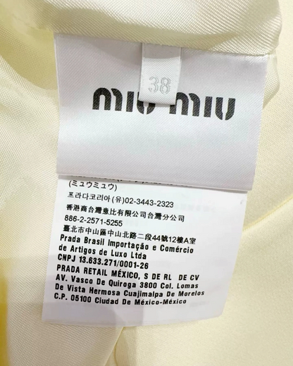 Miu Miu Wool Puff-Sleeve Jacket Yellow FR 34