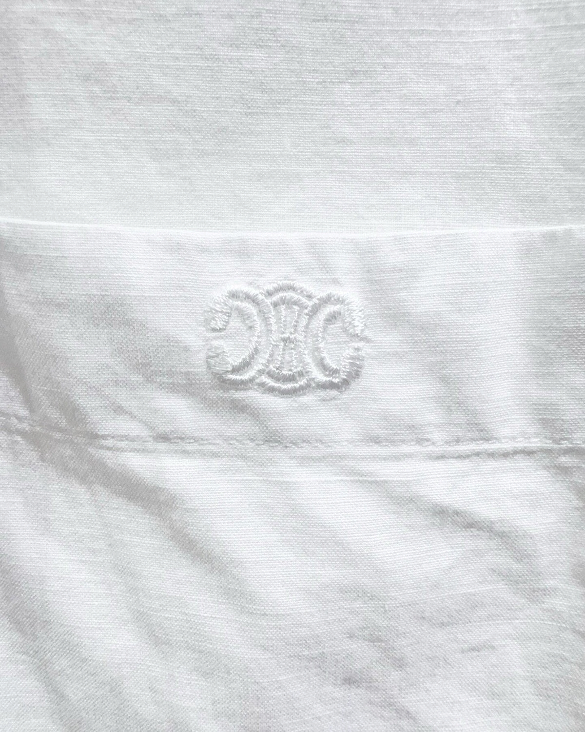 Celine Lace-Trim Cropped Shirt White