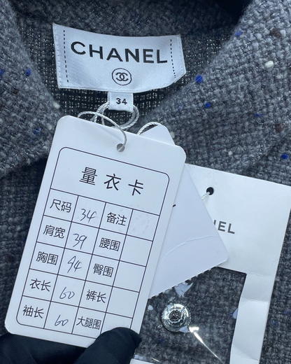 Chanel 24A Tweed Shirt Grey, Multicolor FR 34