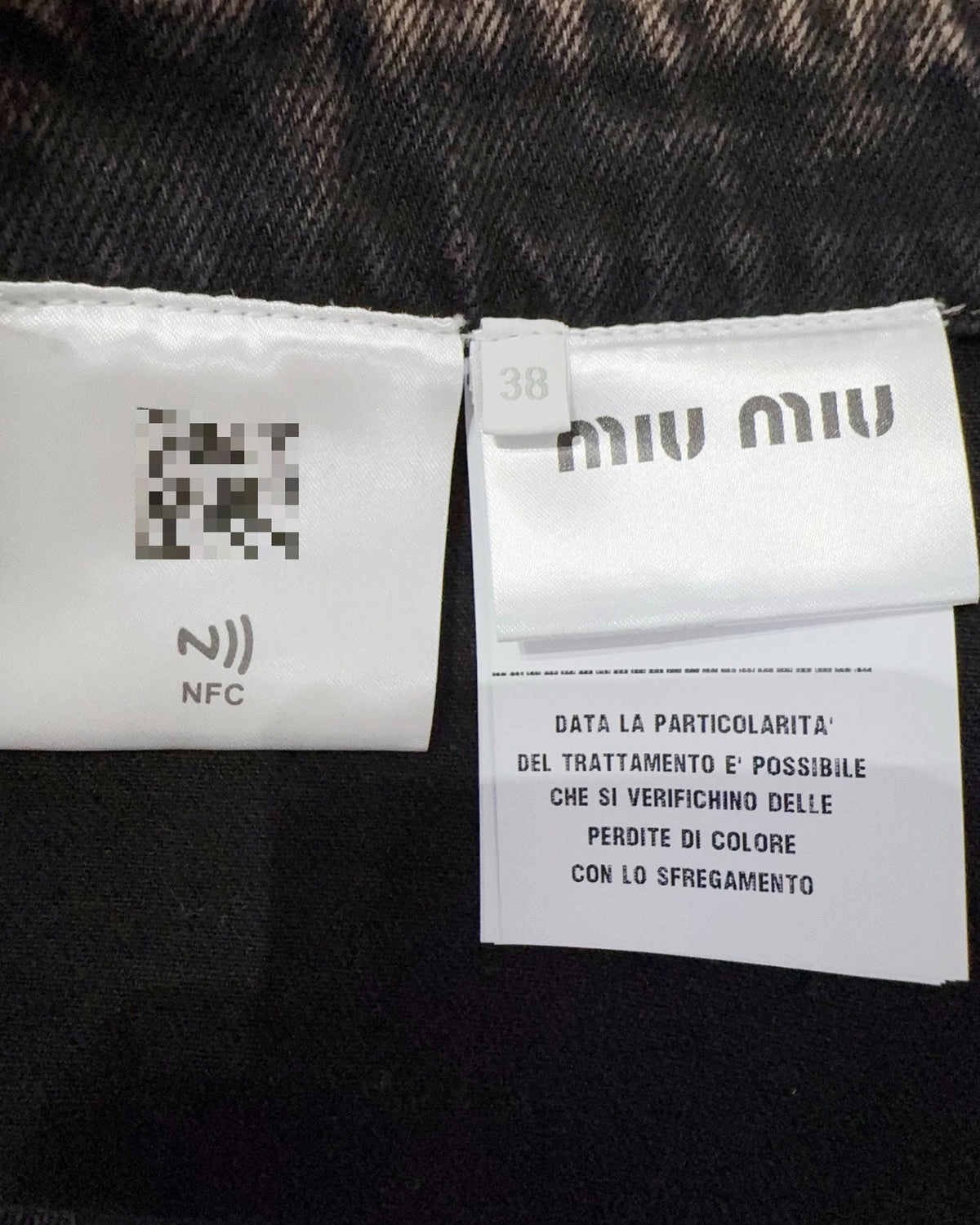 Miu Miu Logo Denim Mini Skirt Grey, Black FR 38