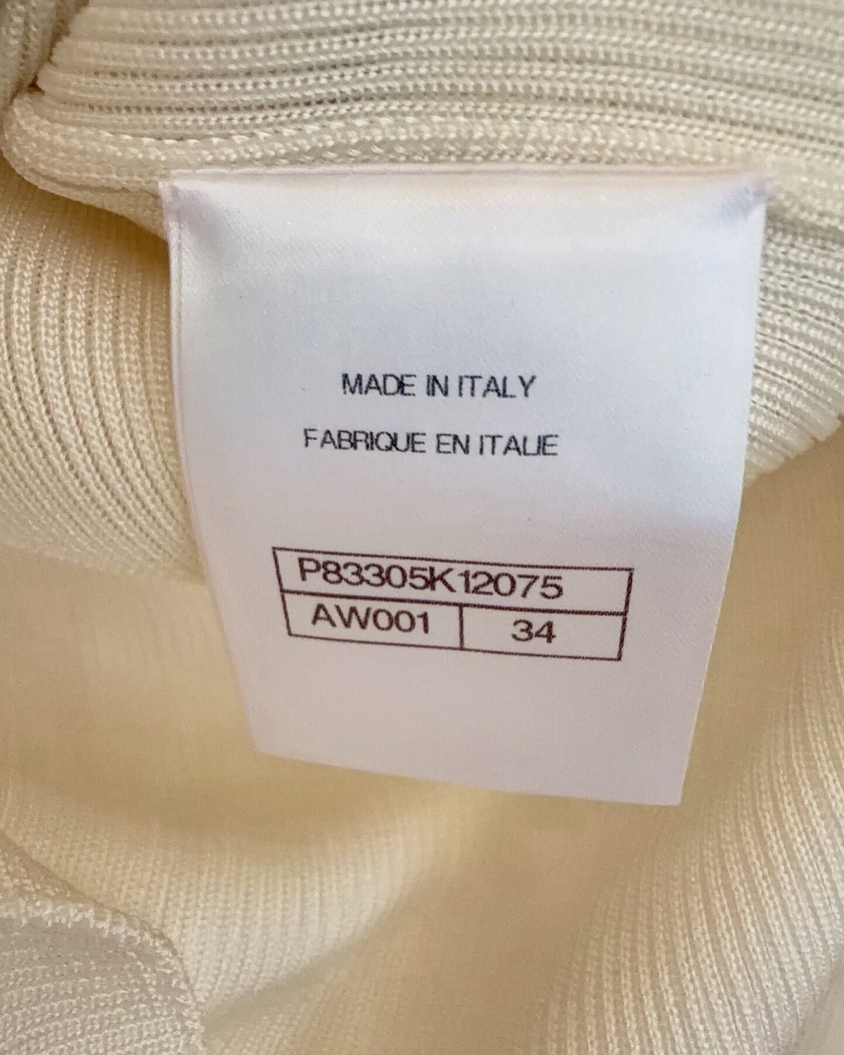 Chanel 26S Ribbed Cardigan White, Gold FR 34