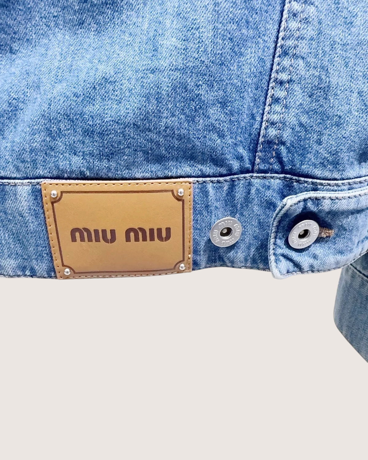 Miu Miu Crystal-Embellished Denim Jacket Blue, Multicolor FR 36