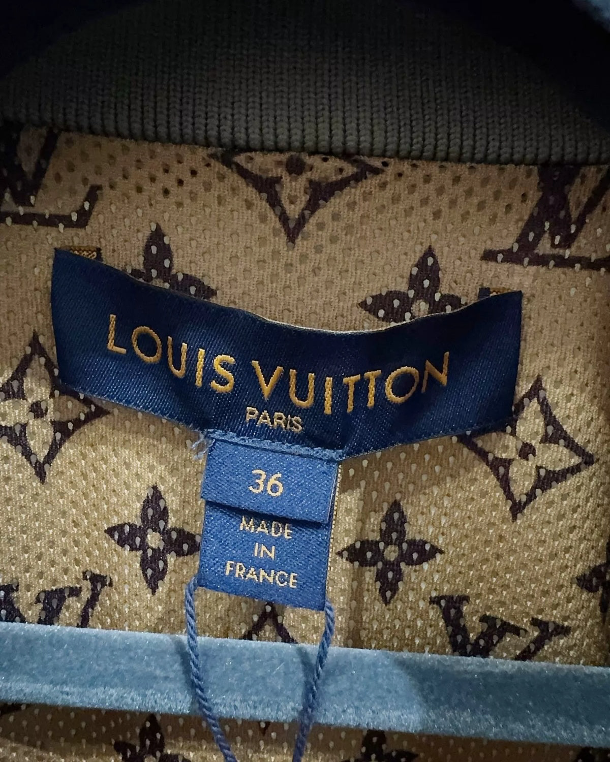 Louis Vuitton Monogram Bomber Jacket Brown, Gold FR 36