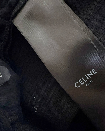 Celine Corduroy Wide-Leg Trousers Black