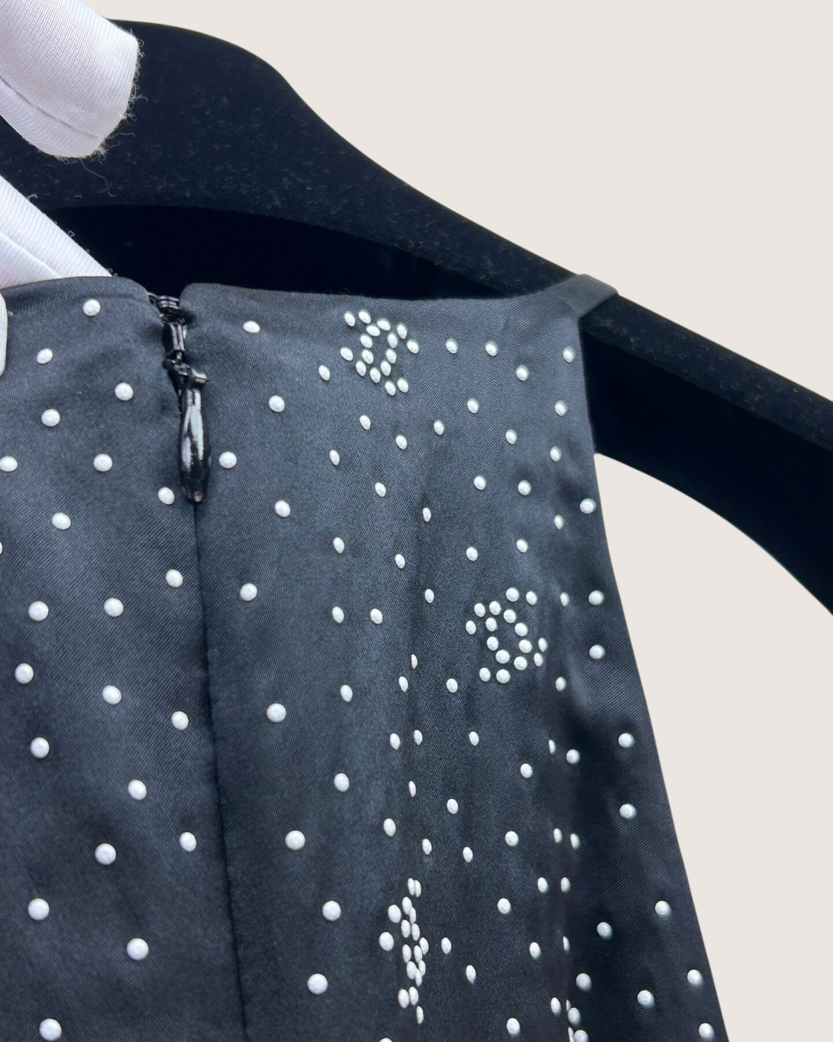 Chanel 24B CC Dot Halter Mini Dress Black, White FR 36