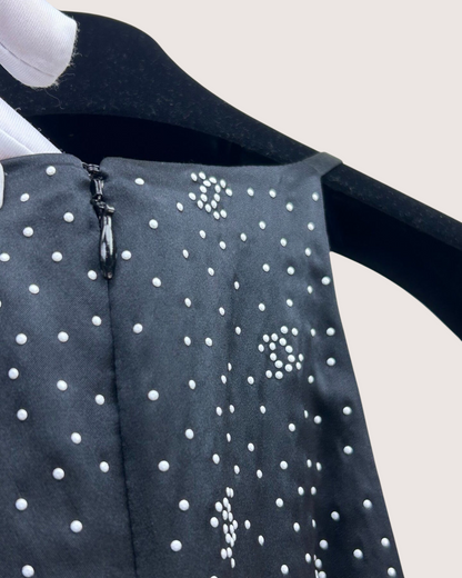 Chanel 24B CC Dot Halter Mini Dress Black, White FR 36