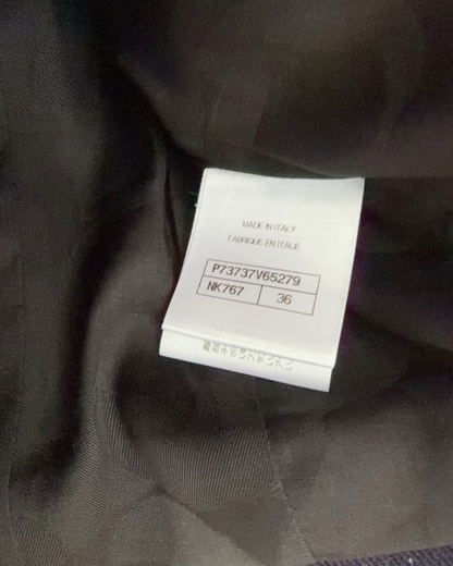 Chanel 22K Wool Two-Tone Short-Sleeve Jacket Navy, Pink FR 36