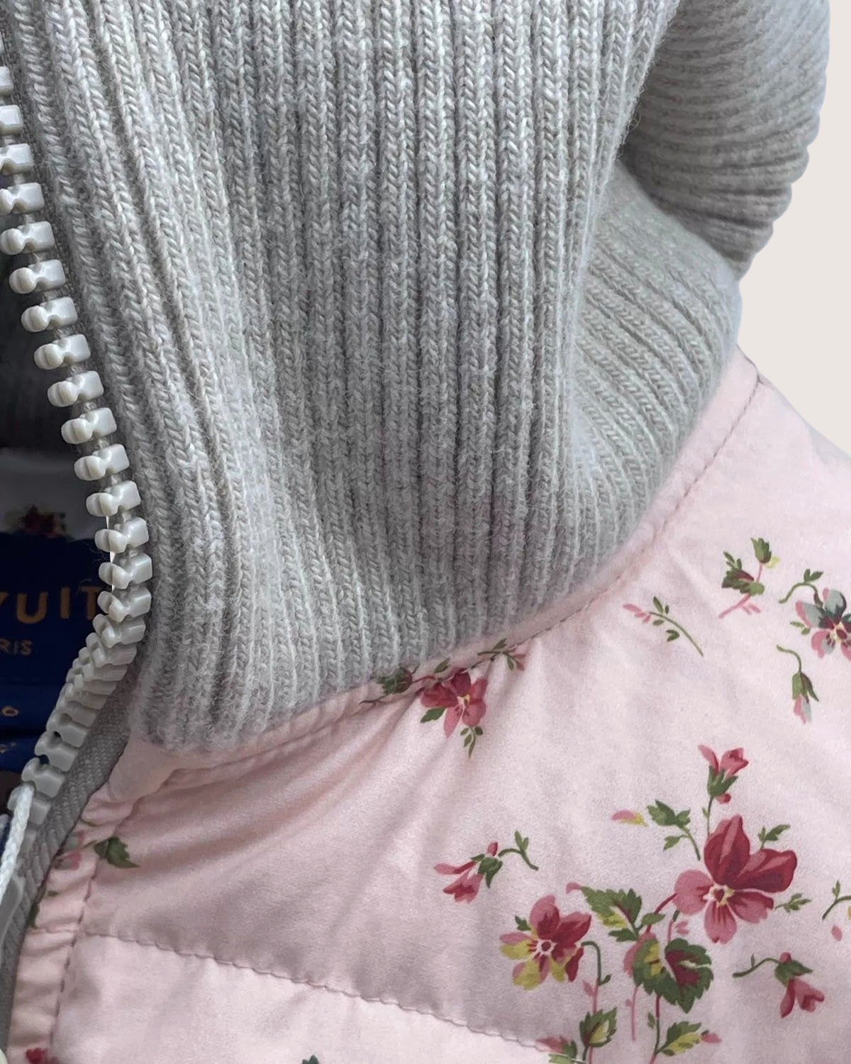 Louis Vuitton Floral Down Jacket Pink FR 36