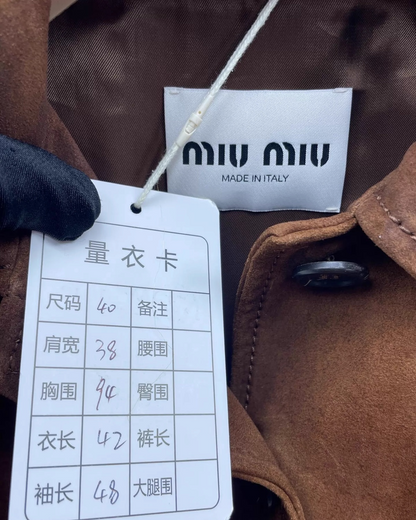 Miu Miu Cropped Suede Jacket