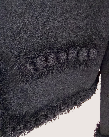 Chanel 26A Fringe-Trim Jacket Black FR 40