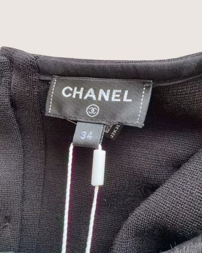 Chanel 22A CC Pearl Cropped Vest Black FR 34