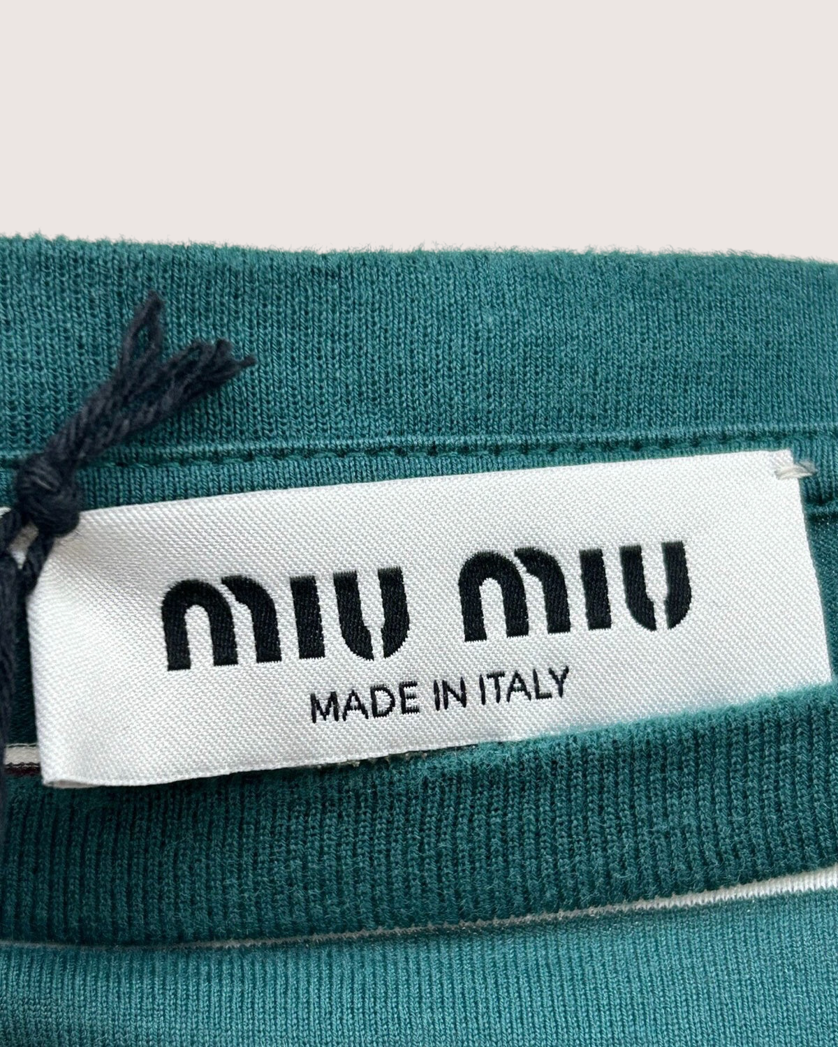 Miu Miu Striped Long-Sleeve Top Green, White, Burgundy FR 36
