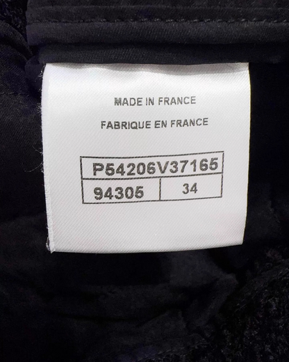 Chanel Tweed Mini Dress Black FR 34