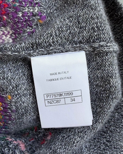 Chanel 24A Teapot-Print Wool Top Grey, Multicolor FR 34