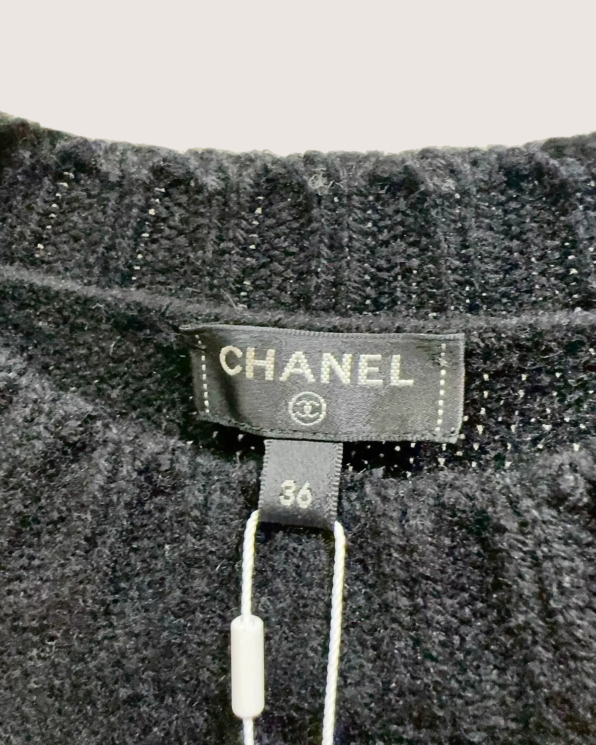 Chanel 20K Wool Cropped Camellia Sweater - Black, view 5