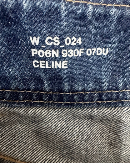 Celine Cargo Denim Shorts Blue