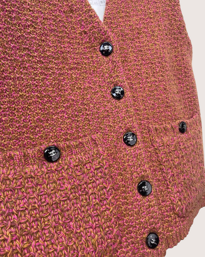Chanel 24K Cashmere Vest Red, Pink, Yellow FR 42