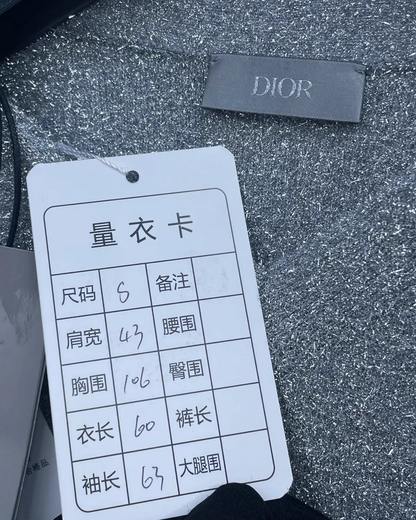 Christian Dior X ERL Ribbed Logo Sweater Grey FR 36