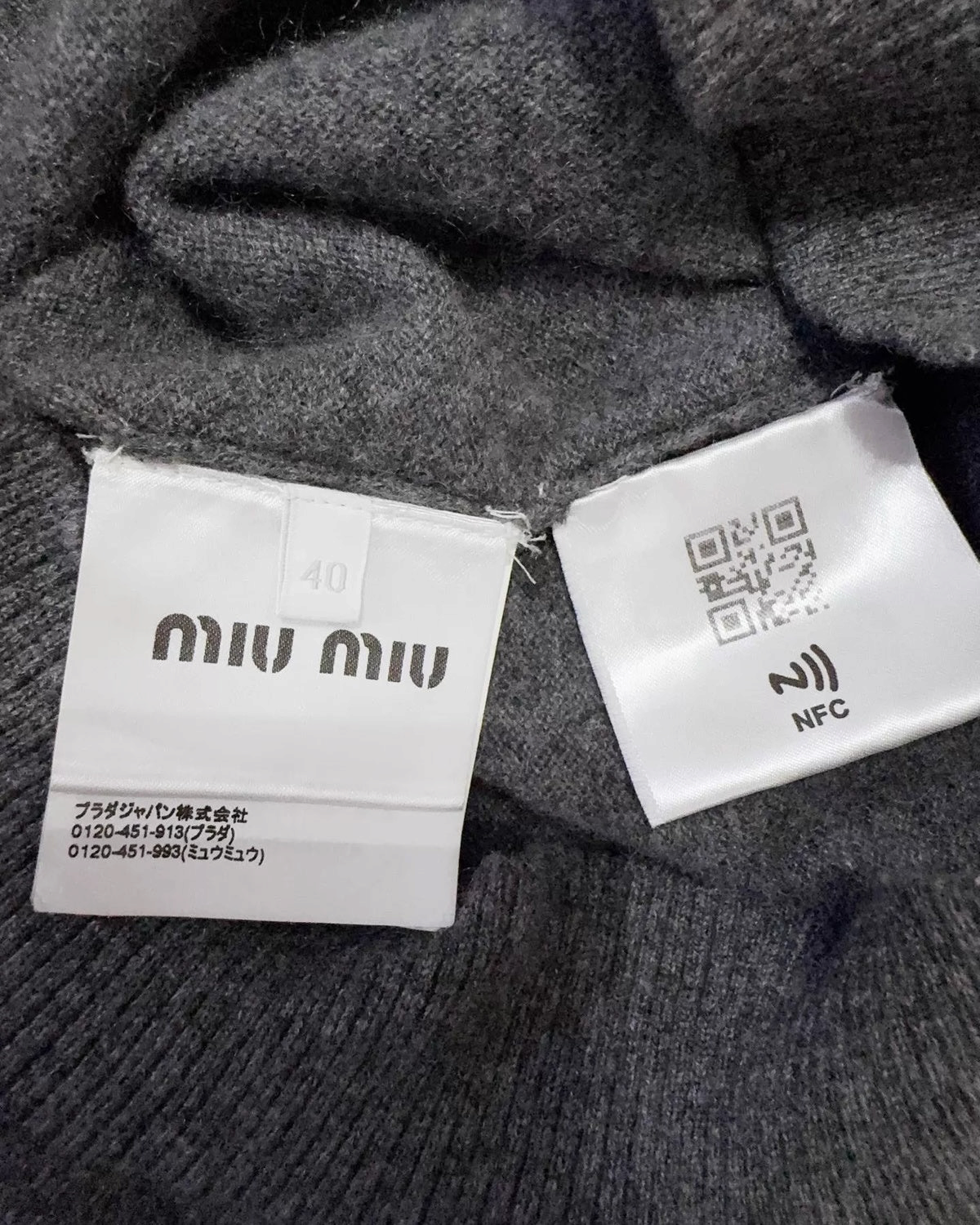 Miu Miu Cardigan Grey FR 40