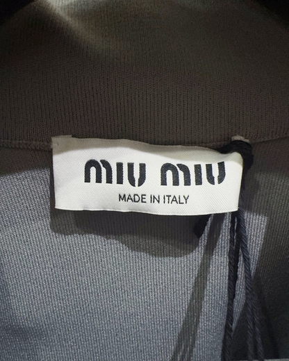 Miu Miu Zip-Up Track Jacket Grey FR 38
