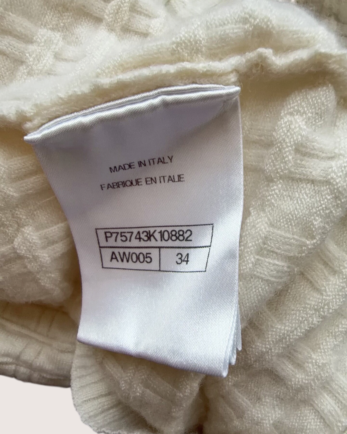 Chanel 23B Cashmere Flared-Cuff Cardigan Beige/Ecru FR 34