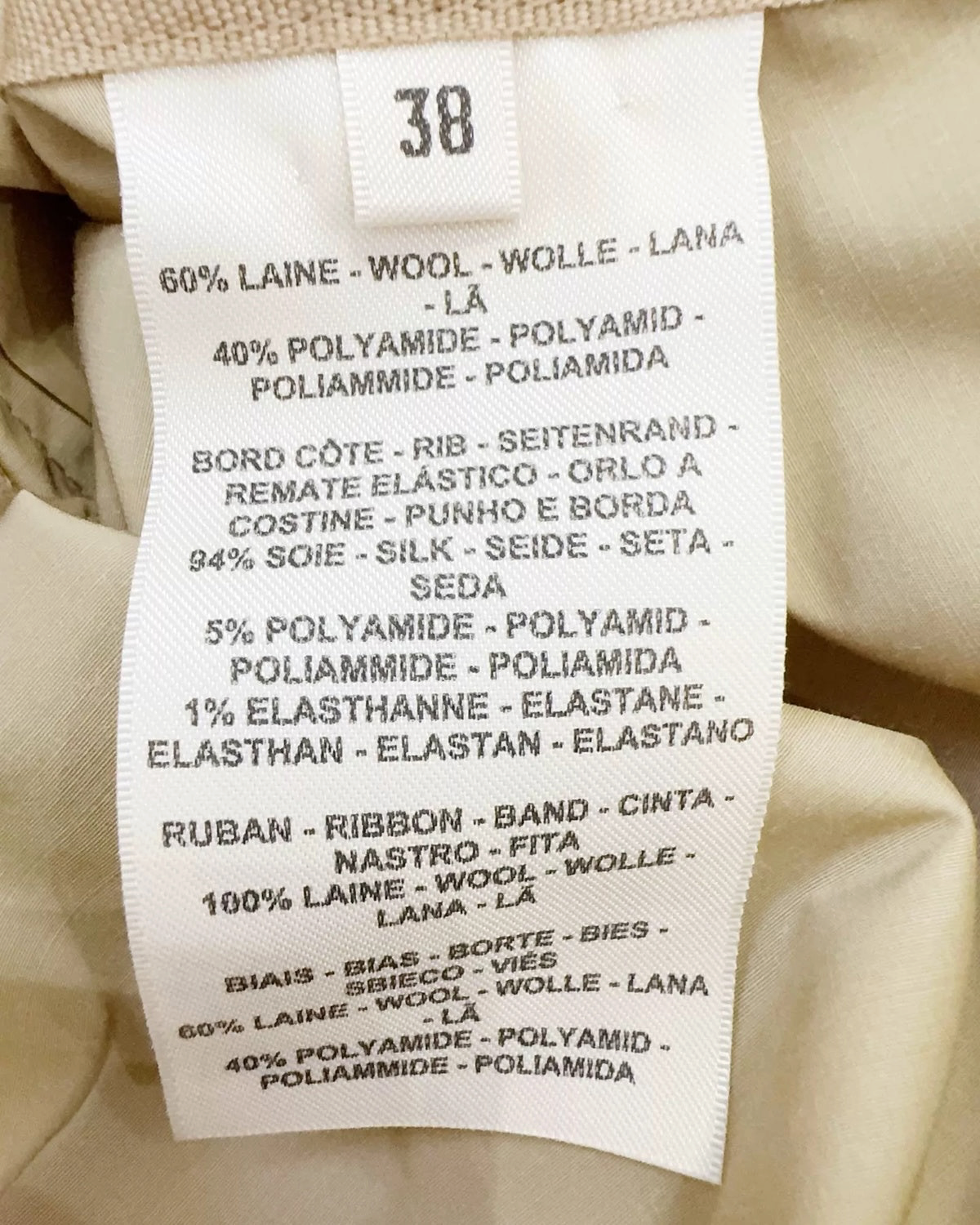 Hermès Cropped Zip-Up Jacket Beige/Ecru FR 38