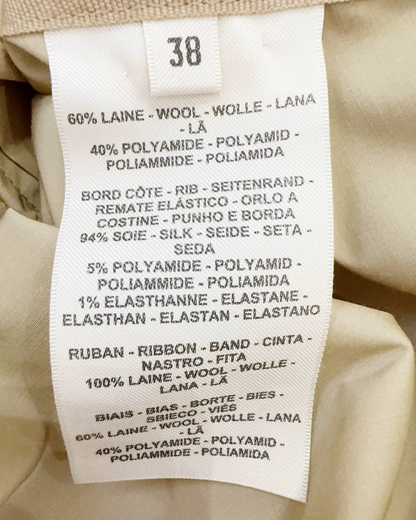 Hermès Cropped Zip-Up Jacket Beige/Ecru FR 38