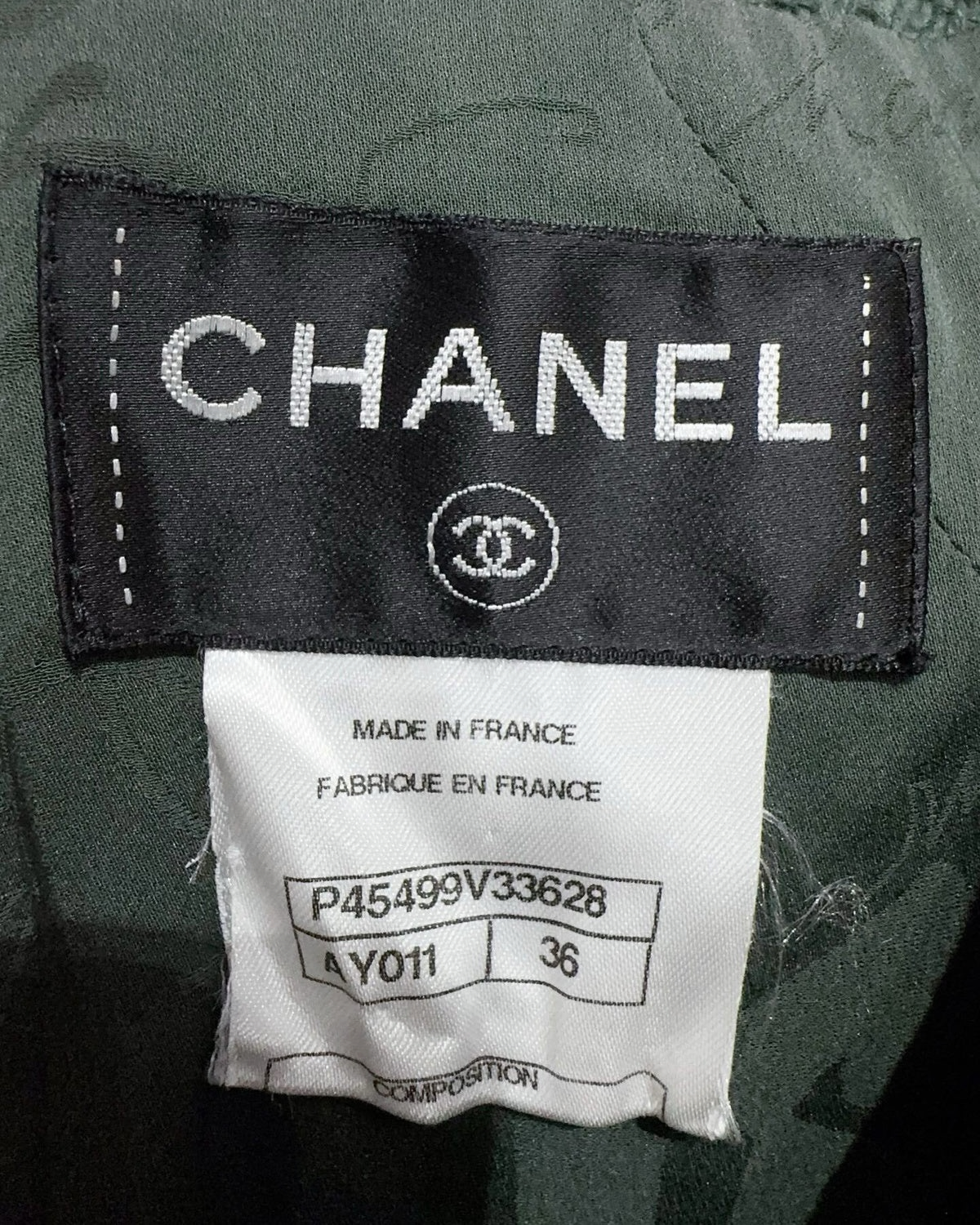 Chanel 13C Fringe-Trim Tweed Dress Green FR 36