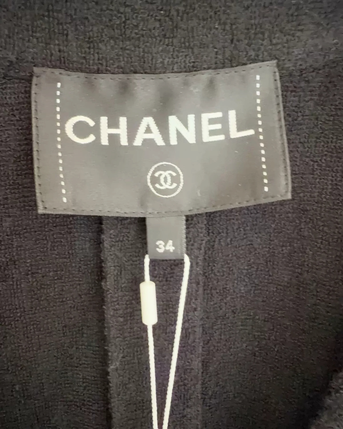 Chanel Terry Tie-Front Cardigan Black FR 34