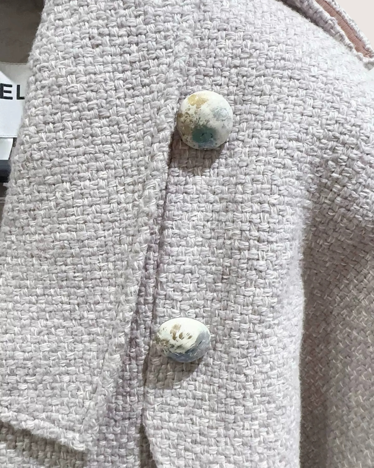 Chanel 16C Tweed Coat Grey, Beige/Ecru FR 36