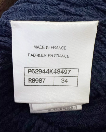 Chanel 20C Textured Skirt Navy, Beige/Ecru FR 34