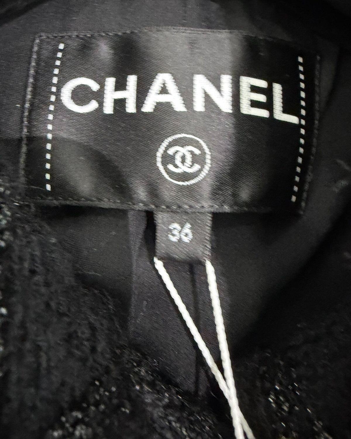 Chanel 24K Tweed Cropped Jacket Black, Grey FR 36