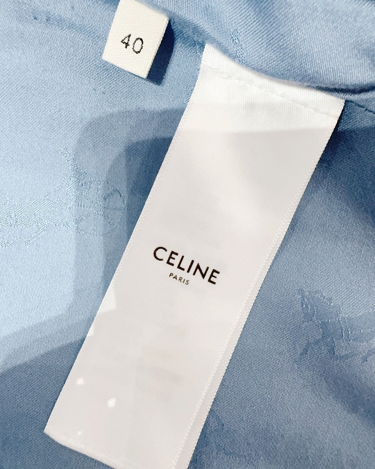 Celine Tweed Double-Breasted Jacket Blue FR 40