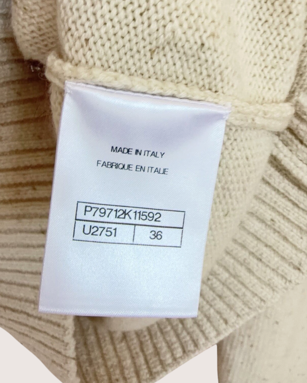 Chanel 25N Coco Neige Cashmere Deer Fair Isle Cardigan Beige/Ecru, Brown FR 36