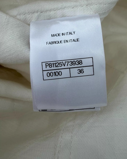 Chanel 26M Coco Beach Quilted Denim Mini Dress Beige/Ecru FR 36