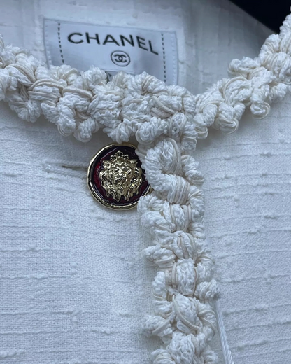 Chanel 26A Four-Pocket Tweed Jacket White FR 38