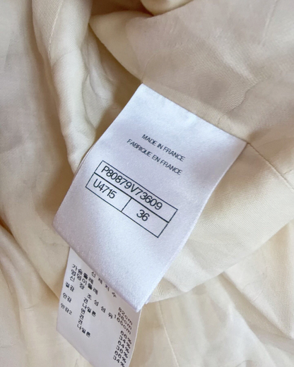 Chanel 26C Two-Pocket Tweed Jacket Beige/Ecru, Pink FR 36