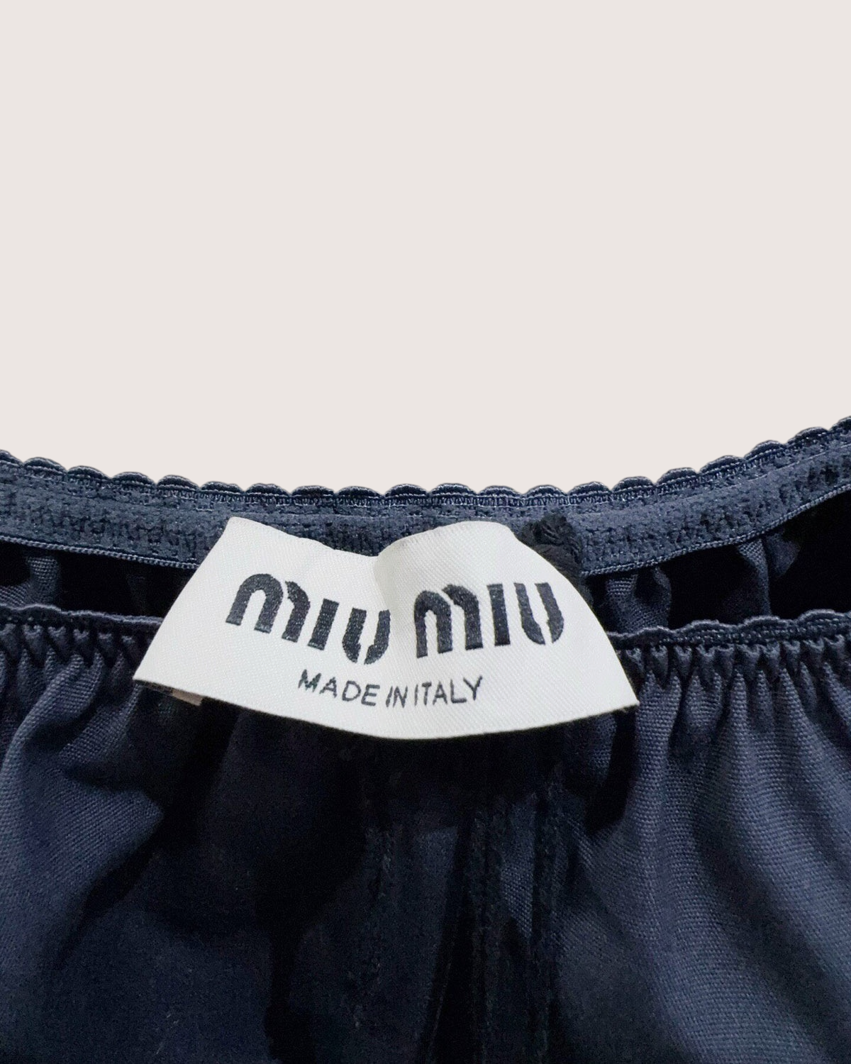 Miu Miu Off-Shoulder Top Navy IT 38