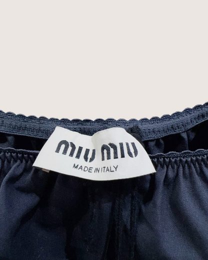Miu Miu Off-Shoulder Top Navy IT 38
