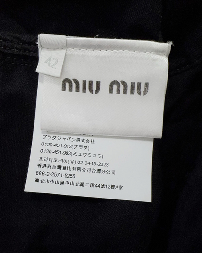 Miu Miu Cropped Velvet Jacket Black FR 38