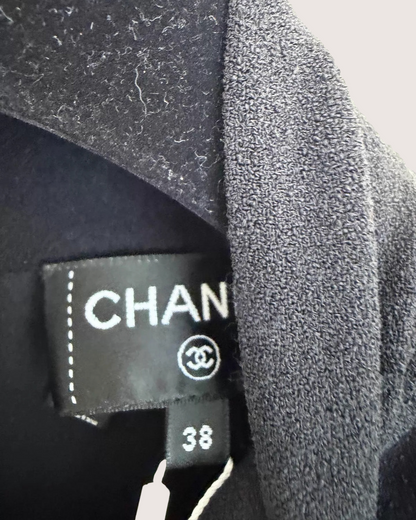 Chanel 24C Crystal-Trim Long-Sleeve Crop Top