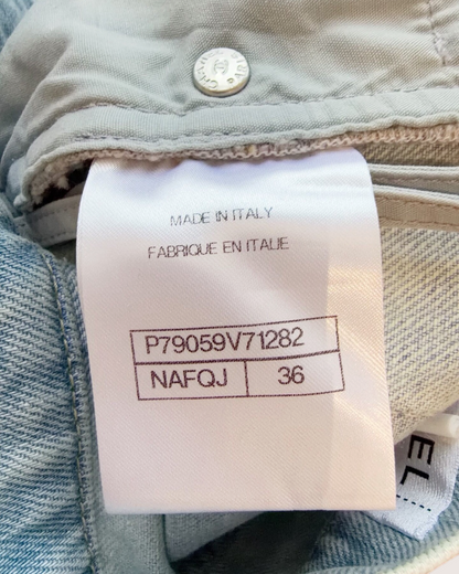 Chanel 25P Straight Denim Jeans Blue, White FR 36